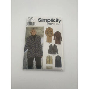 Simplicity Pattern 5855 Jackets By Karen Z 2002 Uncut Sz BB M L XL EZ to Sew